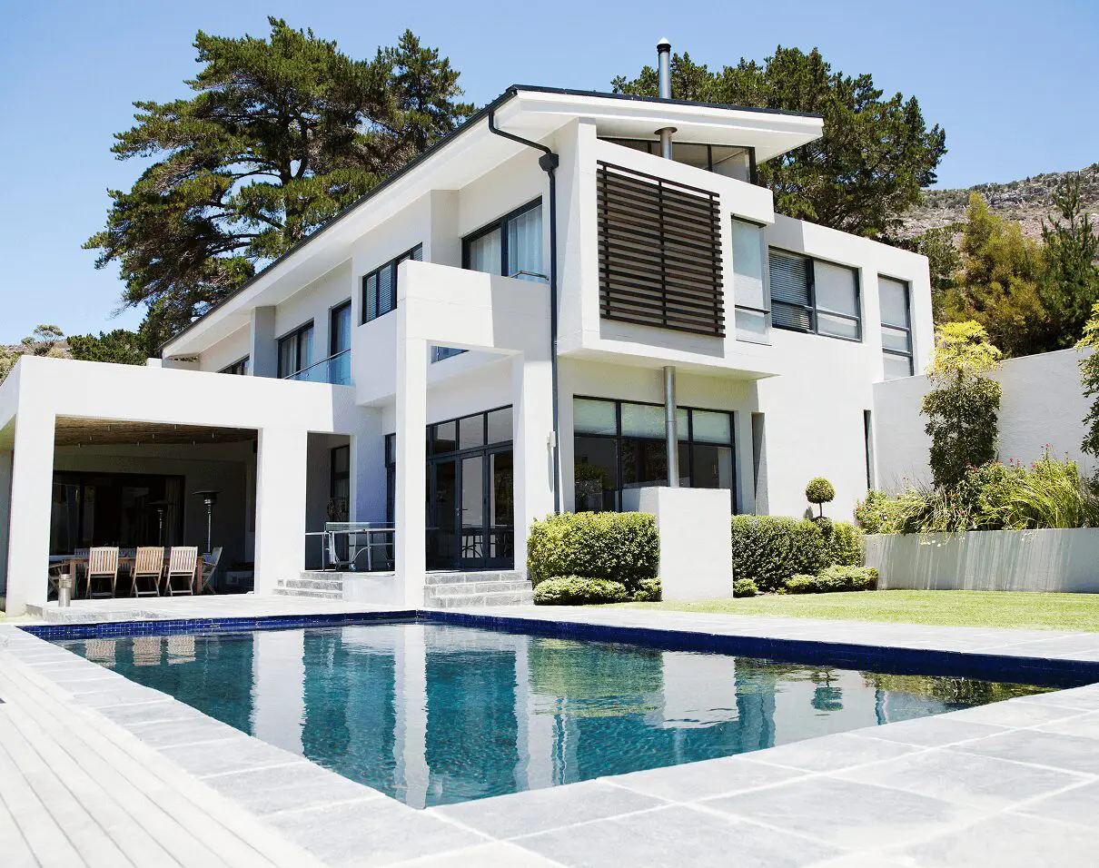 Modern house with pool and garden