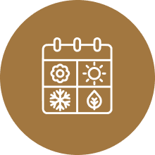 Seasonal calendar with nature icons